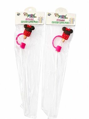 TWO KAWAII STYLE MINNIE MOUSE EARS CUTE POPSICLE REUSABLE STRAWS